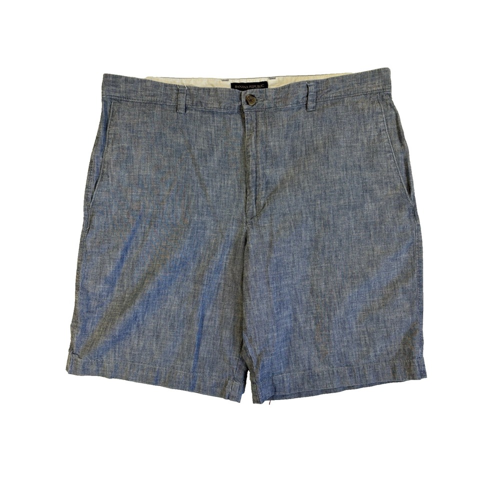 Banana Republic‎ Men's 38 Blue Chambray  Shorts Resort Vacation Travel Casual